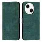 For Tecno Spark Go 1 Skin Feel Stripe Pattern Leather Phone Case(Green) - 1