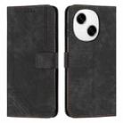 For Tecno Spark Go 1 Skin Feel Stripe Pattern Leather Phone Case(Black) - 1