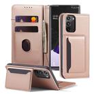 For Samsung Galaxy Note20 Ultra 5G Strong Magnetism Shockproof Horizontal Flip Liquid Feel Leather Case with Holder & Card Slots & Wallet(Rose Gold) - 1