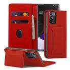 For Samsung Galaxy Note20 5G Strong Magnetism Shockproof Horizontal Flip Liquid Feel Leather Case with Holder & Card Slots & Wallet(Red) - 1