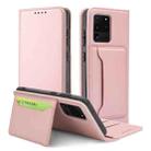 For Samsung Galaxy S20 Ultra 5G Strong Magnetism Shockproof Horizontal Flip Liquid Feel Leather Case with Holder & Card Slots & Wallet(Rose Gold) - 1