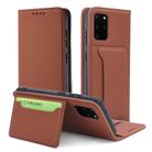 For Samsung Galaxy S20 Plus 5G Strong Magnetism Shockproof Horizontal Flip Liquid Feel Leather Case with Holder & Card Slots & Wallet(Brown) - 1
