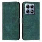 For Xiaomi 14T Pro Skin Feel Stripe Pattern Leather Phone Case(Green) - 1