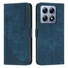 For Xiaomi 14T Pro Skin Feel Stripe Pattern Leather Phone Case(Blue) - 1