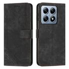 For Xiaomi 14T Pro Skin Feel Stripe Pattern Leather Phone Case(Black) - 1