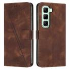 For Infinix Hot 50 5G Dream Triangle Leather Phone Case(Brown) - 1