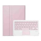 For Huawei MatePad SE 11 2024 AH21-A Ultra-thin Detachable Bluetooth Keyboard Leather Tablet Case with Touchpad(Pink White) - 2