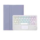 For Huawei MatePad SE 11 2024 AH21-AS Ultra-thin Detachable Backlight Bluetooth Keyboard Leather Tablet Case with Touchpad(Lavender White) - 2