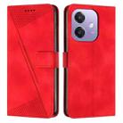 For OPPO A3x Dream Triangle Leather Phone Case(Red) - 1