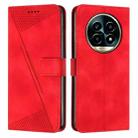 For Realme 13 Pro+ 5G Global Dream Triangle Leather Phone Case(Red) - 1