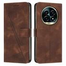 For Realme 13 Pro+ 5G Global Dream Triangle Leather Phone Case(Brown) - 1