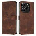 For Tecno Spark 20 Pro 5G Dream Triangle Leather Phone Case(Brown) - 1