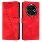 For Tecno Spark 30C Dream Triangle Leather Phone Case(Red) - 1