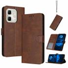 For Infinix Hot 50i Solid Calf Texture Flip Leather Phone Case(Brown) - 1