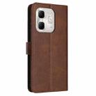 For Infinix Hot 50i Solid Calf Texture Flip Leather Phone Case(Brown) - 3