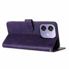 For OPPO A3x Solid Calf Texture Flip Leather Phone Case(Purple) - 2