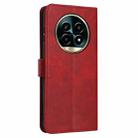 For Realme 13 Pro+ 5G Global Solid Calf Texture Flip Leather Phone Case(Red) - 3