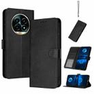 For Realme 13 Pro+ 5G Global Solid Calf Texture Flip Leather Phone Case(Black) - 1