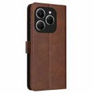 For Tecno Spark 20 Pro 5G Solid Calf Texture Flip Leather Phone Case(Brown) - 3