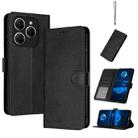 For Tecno Spark 20 Pro 5G Solid Calf Texture Flip Leather Phone Case(Black) - 1