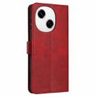 For Tecno Spark Go 1 Solid Calf Texture Flip Leather Phone Case(Red) - 3