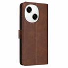 For Tecno Spark Go 1 Solid Calf Texture Flip Leather Phone Case(Brown) - 3