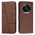 For Realme 13 Pro+ Stitching Calf Texture Buckle Leather Phone Case(Brown) - 1