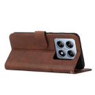 For Xiaomi 14T Pro Stitching Calf Texture Buckle Leather Phone Case(Brown) - 3