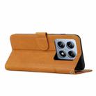 For Xiaomi 14T Pro Stitching Calf Texture Buckle Leather Phone Case(Yellow) - 3