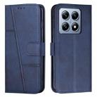 For Xiaomi 14T Stitching Calf Texture Buckle Leather Phone Case(Blue) - 1
