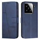 For Xiaomi 15 Stitching Calf Texture Buckle Leather Phone Case(Blue) - 1