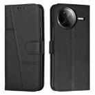 For Xiaomi Poco F7 Pro / F7 Ultra Stitching Calf Texture Buckle Leather Phone Case(Black) - 1