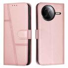 For Xiaomi Poco F7 Pro / F7 Ultra Stitching Calf Texture Buckle Leather Phone Case(Rose Gold) - 1