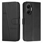 For Xiaomi Poco F7 Stitching Calf Texture Buckle Leather Phone Case(Black) - 1