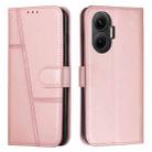 For Xiaomi Poco F7 Stitching Calf Texture Buckle Leather Phone Case(Rose Gold) - 1