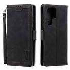 For Samsung Galaxy S25 Ultra 5G Retro Splicing Horizontal Flip Leather Phone Case(Black) - 1