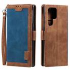 For Samsung Galaxy S25 Ultra 5G Retro Splicing Horizontal Flip Leather Phone Case(Blue) - 1