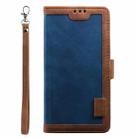 For Samsung Galaxy S25 Ultra 5G Retro Splicing Horizontal Flip Leather Phone Case(Blue) - 2