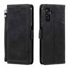 For Samsung Galaxy S25 5G Retro Splicing Horizontal Flip Leather Phone Case(Black) - 1
