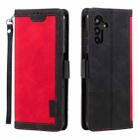 For Samsung Galaxy S25 FE 5G Retro Splicing Horizontal Flip Leather Phone Case(Red) - 1