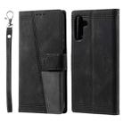 For Samsung Galaxy S25+ 5G TTUDRCH Embossed Line Splicing Leather Phone Case(Black) - 2