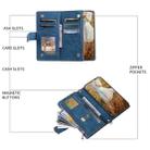 For Samsung Galaxy S25 5G Grid Texture Zipper Leather Phone Case with Lanyard(Blue) - 3