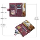 For Samsung Galaxy S25+ 5G Grid Texture Zipper Leather Phone Case with Lanyard(Wine Red) - 3