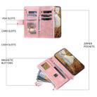 For Samsung Galaxy S25+ 5G Grid Texture Zipper Leather Phone Case with Lanyard(Rose Gold) - 3