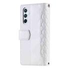 For Samsung Galaxy S25 FE 5G Grid Texture Zipper Leather Phone Case with Lanyard(White) - 3