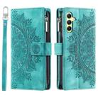 For Samsung Galaxy S25 5G Multi-Card Totem Zipper Leather Phone Case(Green) - 2