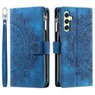 For Samsung Galaxy S25 5G Multi-Card Totem Zipper Leather Phone Case(Blue) - 2