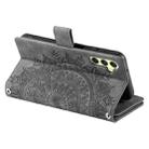 For Samsung Galaxy S25 5G Multi-Card Totem Zipper Leather Phone Case(Grey) - 3