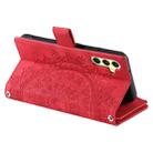 For Samsung Galaxy S25+ 5G Multi-Card Totem Zipper Leather Phone Case(Red) - 3