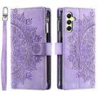 For Samsung Galaxy S25+ 5G Multi-Card Totem Zipper Leather Phone Case(Purple) - 2